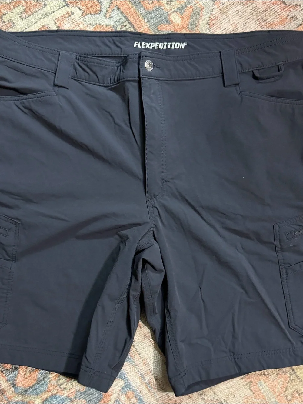 Duluth Mens Flexpedition cargo shorts . Men's Navy Performance Cargo Shorts.
